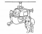 Coloriage stella pat patrouille et son helicoptere