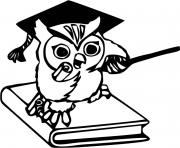 Coloriage un hibou diplome