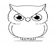 Coloriage hibou kawaii