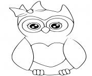 Coloriage hibou femelle animal rapace