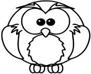 Coloriage hibou oiseau rapace