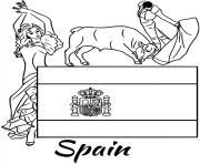 Coloriage espagne drapeau corrida