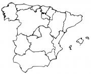 Coloriage carte espagne