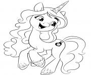 Coloriage izzy moonbow energetic unicorn mlp 5