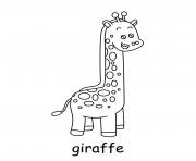 Coloriage girafe animal sauvage zoo