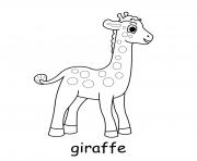 Coloriage girafe de la savane africaine