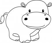 Coloriage hippopotame mammifere semi aquatique afrique