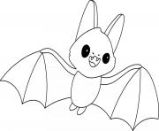 Coloriage chauve souris mignon facile