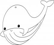 Coloriage baleine animal marin mignon