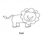 Coloriage lion animal sauvage