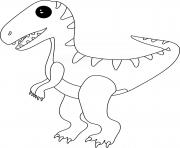 Coloriage petit dinosaure velociraptor