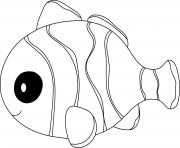 Coloriage poisson clown