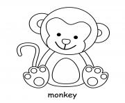 Coloriage singe adorable bebe