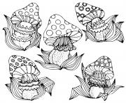 Coloriage fantasy mushroom champignon