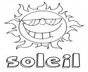 Coloriage soleil avec le texte