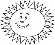 Coloriage soleil sourire avec beaucoup de rayonnement