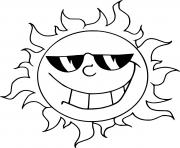 Coloriage soleil cool lunette