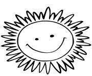 Coloriage soleil sourire en fleur