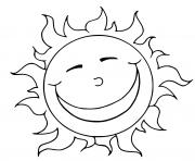 Coloriage soleil rayonnement sourire