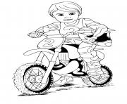 Coloriage moto cross enfant