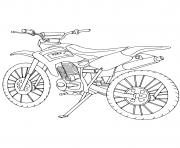 Coloriage moto cross bike stationne