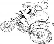 Coloriage moto cross super mario bros