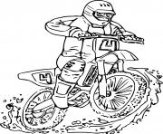 Coloriage moto cross conducteur rapide