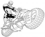 Coloriage moto spider man 4x4