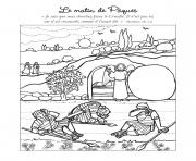 Coloriage le matin de paques jesus le crucifie est ressuscite