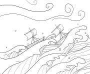 Coloriage Storm and Jesus in Boat Mark 4_35 41_01