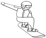 Coloriage snowboard sport hiver