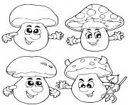 Coloriage champignon automne octobre