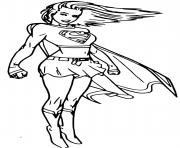 Coloriage Super heroine Cool Supergirl