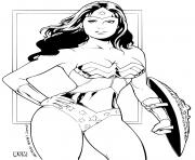 Coloriage Super heroine wonder woman ink par dymartgd pour adulte dc comics