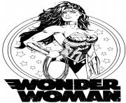 Coloriage Super heroine wonder woman pour adulte dc comics dc comics