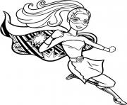 Coloriage barbie super heroine princesse