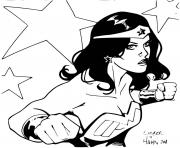 Coloriage Super heroine wonder woman par david hahn and steve liber dc comics