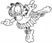 Coloriage garfield fait du ballet danse genre dramatique