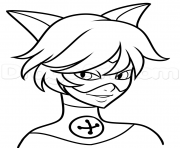 Coloriage chat Noir de Miraculous Ladybug Cute