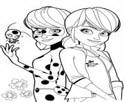 Coloriage ladybug et marinette de miraculous ladybug