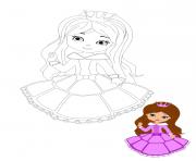 Coloriage coloriez Petit Fille Princesse