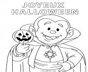 Coloriage joyeux halloween vampire dracula gentil