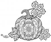 Coloriage mandala halloween citrouilles difficile pour adulte