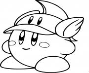 Coloriage kirby avec une belle casquette