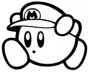 Coloriage kirby en mario nintendo