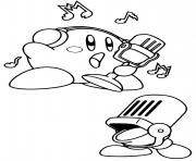 Coloriage kirby un chanteur de talent