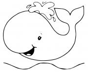 Coloriage baleine qui fait un saut sur la mer