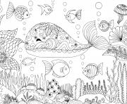 Coloriage baleine mandala adulte zentangle