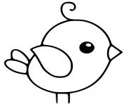 Coloriage adorable petit oiseau