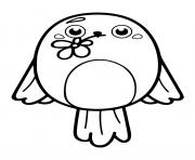 Coloriage oiseau kawaii facile